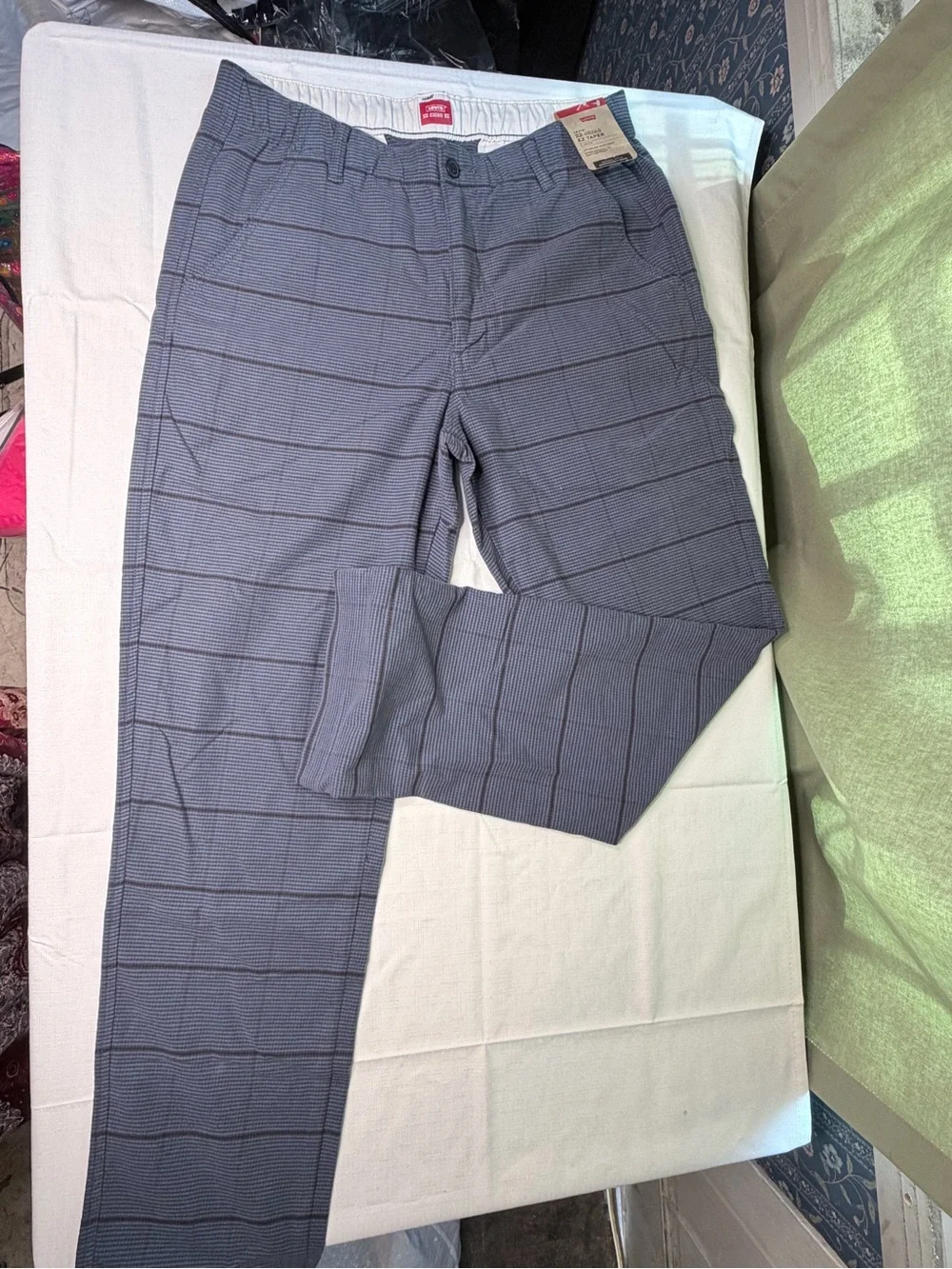 Levi's Blue Striped Flat Front Pants